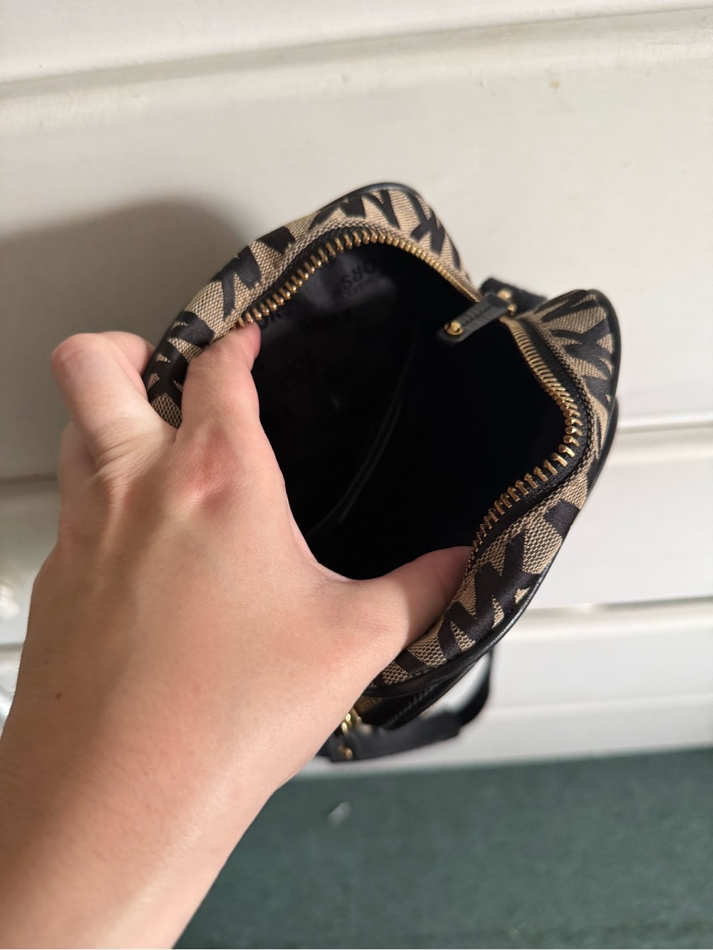 Michael Kors Brown and Black MK Logo Crossbody Bag - Picture 3 of 4